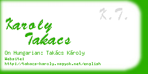 karoly takacs business card