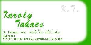 karoly takacs business card